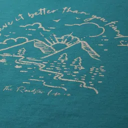 roadster Women Printed Round Neck Pure Cotton Dark Blue T-Shirt image 2