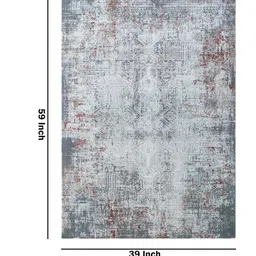 apco Grey Abstract Polypropylene 3 ft x 5 ft Machine Made Carpet image 3