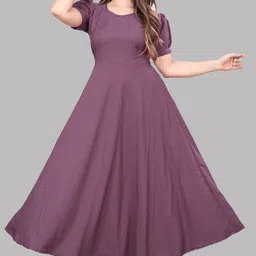 ozex Women A-line Purple Ankle Length Dress-picture-10