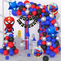 aoes Spider-Man Theme 8th Birthday Decoration Kit Happy Birthday Banner & Balloons-picture-17