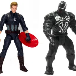 wow toys-delivering joys of life Anti Hero and Captain Shield Super Hero Action Figures|| Titan Hero Series|| LED Light|| 18 cm|| Pack of 2 image 1