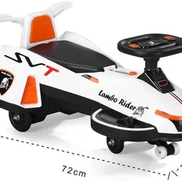 letzride Lambo Rider 2-in-1 Electric & Manual Swing Car |LED Lights, Music Car Battery Operated Ride On image 2