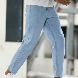 steple denims Men Slim Mid Rise Blue Jeans image 3