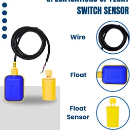 AMPEREUS Float Switch for Accurate Tank Water Level Sensor with 2 Meter Wire (Pack of 10) Wired Sensor Security System image 3
