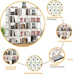 mezire Compact 18-Tier Book Organizer/Shoe/Chappal/Book/Clothes Rack with Plastic Joint Metal Open Book Shelf image 3