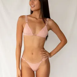 recent fashion NVC-657-Black-XS Solid Women Swim Bottom Pink Swimsuit image 1