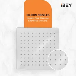 ibey 8 Inch Square Steel Shower Head | High-Pressure Rainfall Design for Bathroom Fixed Mount image 4