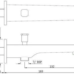 jaquar 35463PM Bathtub Spout with Button Attachment For Hand Shower with Wall Flange | Spout Faucet image 4