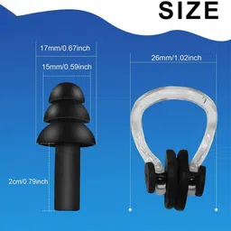 arrowmax 6 Sets Waterproof Silicone Swimming Earplugs Nose Clip Plugs, Ear & Nose Sets Ear Plug & Nose Clip image 3
