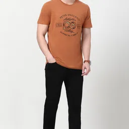 peter england Men Regular Fit Black Cotton Blend Trousers image 2