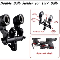 PICPRO E27 Double Bulb Holder Photography Camera Rig image 3