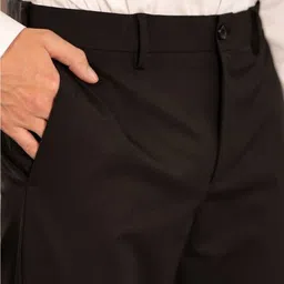 the revenant Men Slim Fit Black Cotton Blend Trousers image 4