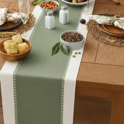 north field Light Green, White 137 cm Reversible Table Runner-picture-35