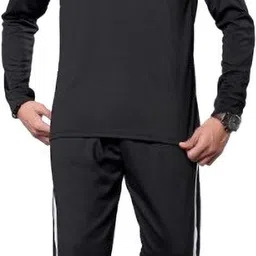 baludacloths Men Top & Pyjama Set Black Self Design-picture-11
