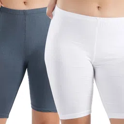 jasora Pack of 2 Solid Women Multicolor Cycling Shorts-picture-34