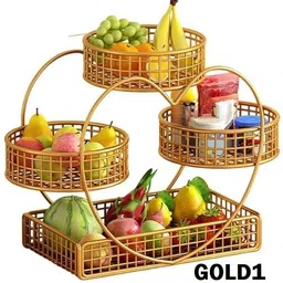 ezzucrafts 4 Tier Countertop Fruit and Vegetable Basket | Multipurpose Iron Fruit & Vegetable Basket-picture-13