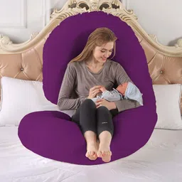 linenovation Microfibre Pregnancy Pillow Pack of 1 Solid "Enjoy full-body comfort and support for a more peaceful pregnancy journey." image 4