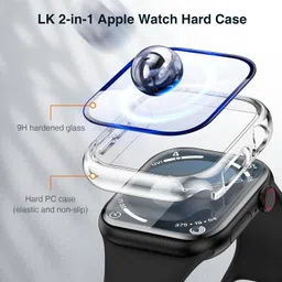 DPJ Tempered Glass Guard for Apple Watch Series 10 46mm(2024), with 9H Tempered Glass Screen Protector [360° Shockproof + Anti Scratch] Cover for iWatch S10 46mm-Clear image 3