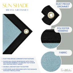 freddo Sun Shade Net 5 X 5 Ft With Brass Eyelet 90% Sun and UV Blockage Portable Green House image 2