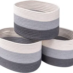 ahf Cotton Cotton Rope Storage Basket Set of 3 - Grey Gradient Storage Basket-picture-27