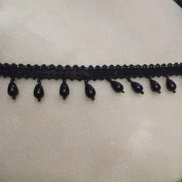 divara DIVARABlack hanghing lace4060(pack of 4meter, width-30mm) blackpearllace Lace Reel image 2