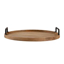 metalsmith Brown Mango Wood Round Serving Tray image 5
