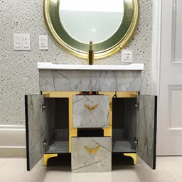 bobbyexport Multy storage 32" freestanding Wash Basin Vanity Cabinet For Bathroom BE3201 Table Top Basin image 4