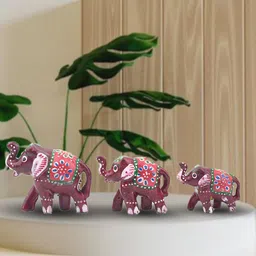 bainada industries Handcrafted Rajasthani Elephant With Howdah Figurine For Home Décor-Sky Blue Decorative Showpiece - 8 cm image 3