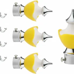 gloxy Silver, Yellow Rod Rail Bracket, Curtain Knobs, Curtain Hooks, Curtain Rods Metal-picture-16