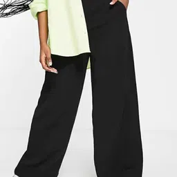 broadstar Women Loose Fit Black Lycra Blend Trousers-picture-18