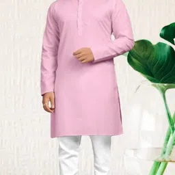 biswas trend Men Solid Cotton Blend Straight Kurta-picture-33
