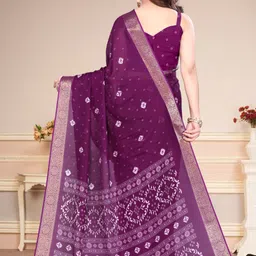 billorani Printed Bandhani Silk Blend Saree image 3