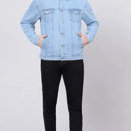 moda rapido Men Solid Denim Jacket image 3