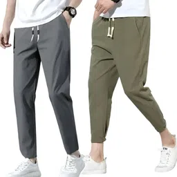 shotek Pack of 2 Men Solid Multicolor Track Pants-picture-12