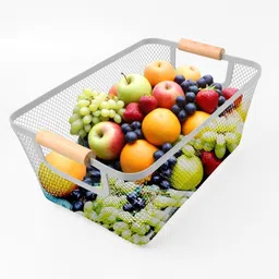 kuber industries Metal Mesh Basket for storage with wooden handle | Fruit Basket | 360g | White Iron Fruit & Vegetable Basket-picture-17