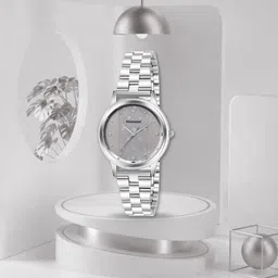 provogue Contemporary Silver Case Featuring Rich Grey Display Analog Watch - For Women PR-LR016-GRY-CH image 3