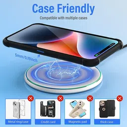 X88 Pro 15W Fast Charging Round Wireless Charger Pad Compatible for iPhone14/13/12 Charging Pad image 3