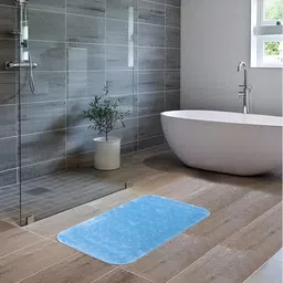 UMAI Blue Textured 240 GSM Anti Skid Bath Mat-image-16