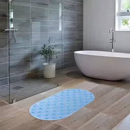 UMAI Blue Textured 240 GSM Anti-Skid Bath Mat-image-40