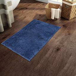 SPACES Blue Textured 2355 GSM Anti Skid Stain Resistant Quick Dry Bath Rug-picture-36