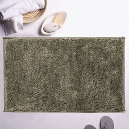 LUXEHOME INTERNATIONAL Taupe Solid Microfibre Bath Rugs-picture-5