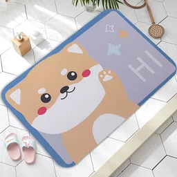 UMAI Lavender-Coloured & Beige Printed 240 GSM Anti-Skid Bath Mat image 4