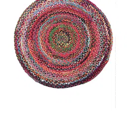 HABERE INDIA Multi-Coloured Braided Round Jute Carpet image 2