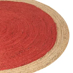 HABERE INDIA  Red Solid Hand woven jute Carpets image 3