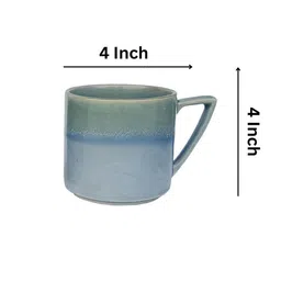 Folkstorys Blue Textured Ceramic Glossy Mugs 300ml image 4