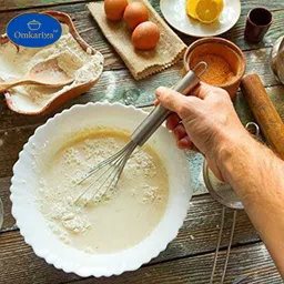 omkarixa Stainless Steel Wire Hand Whisk Cooking, Blending, Whisking, Beating & Stirring Stainless Steel Balloon Whisk image 4