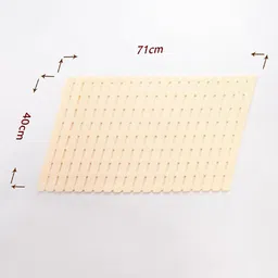 Kuber Industries Beige Rectangle Anti-Skid Bath Rugs image 2