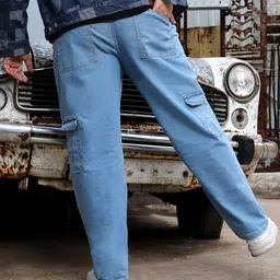 instafab plus Men Regular Mid Rise Blue Jeans image 3