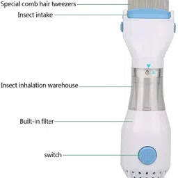 acuwellness Head Lice Comb Eggs Remover Lice Removal Comb Electrical Chemical Free Head Lice Comb Head Nits Capture Lice Combs and Hair Vacuums Machine for Lice Massager-picture-16