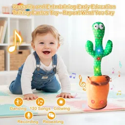 happikind Dancing Cactus Toy | Talking, Musical, Singing & LED Light-Up Plush Toy image 4